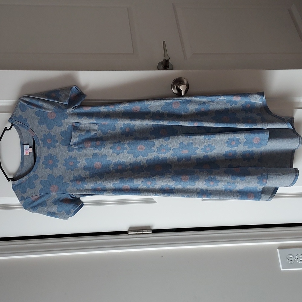 LuLaRoe xxs short sleeve grey/blue/pink dress